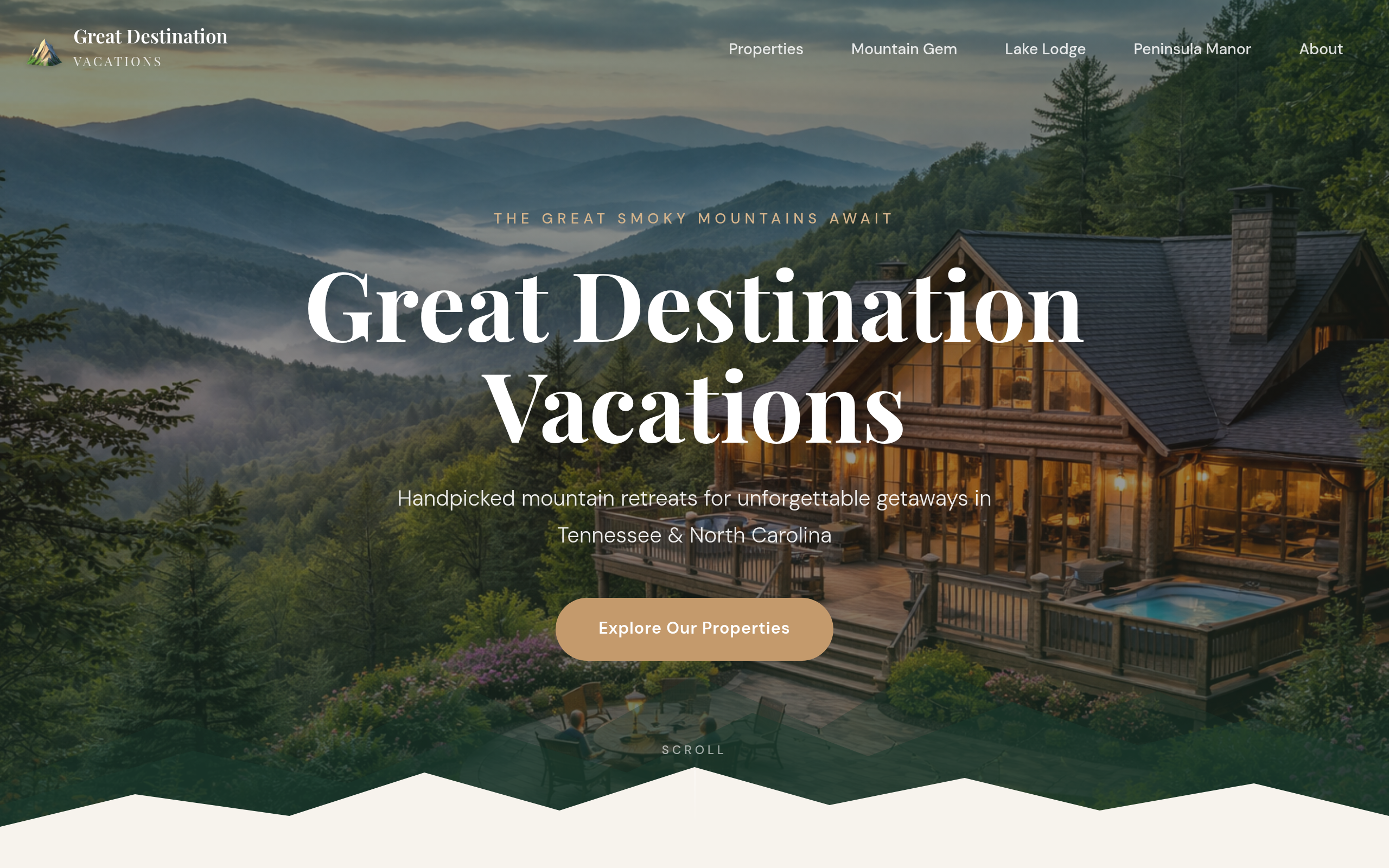 Great Destination Vacations website